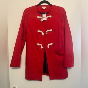 Red Jcrew nautical jacket